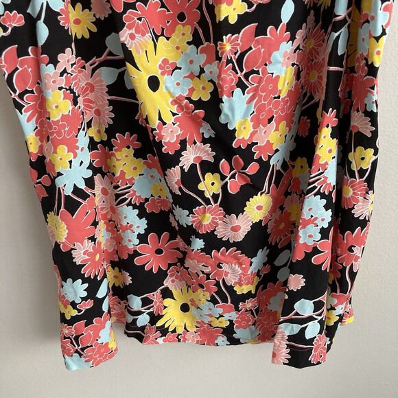 Modcloth Womens Black Floral Retro Tie Strap Tank Dress Casual Bohemian Size XL - Picture 5 of 9